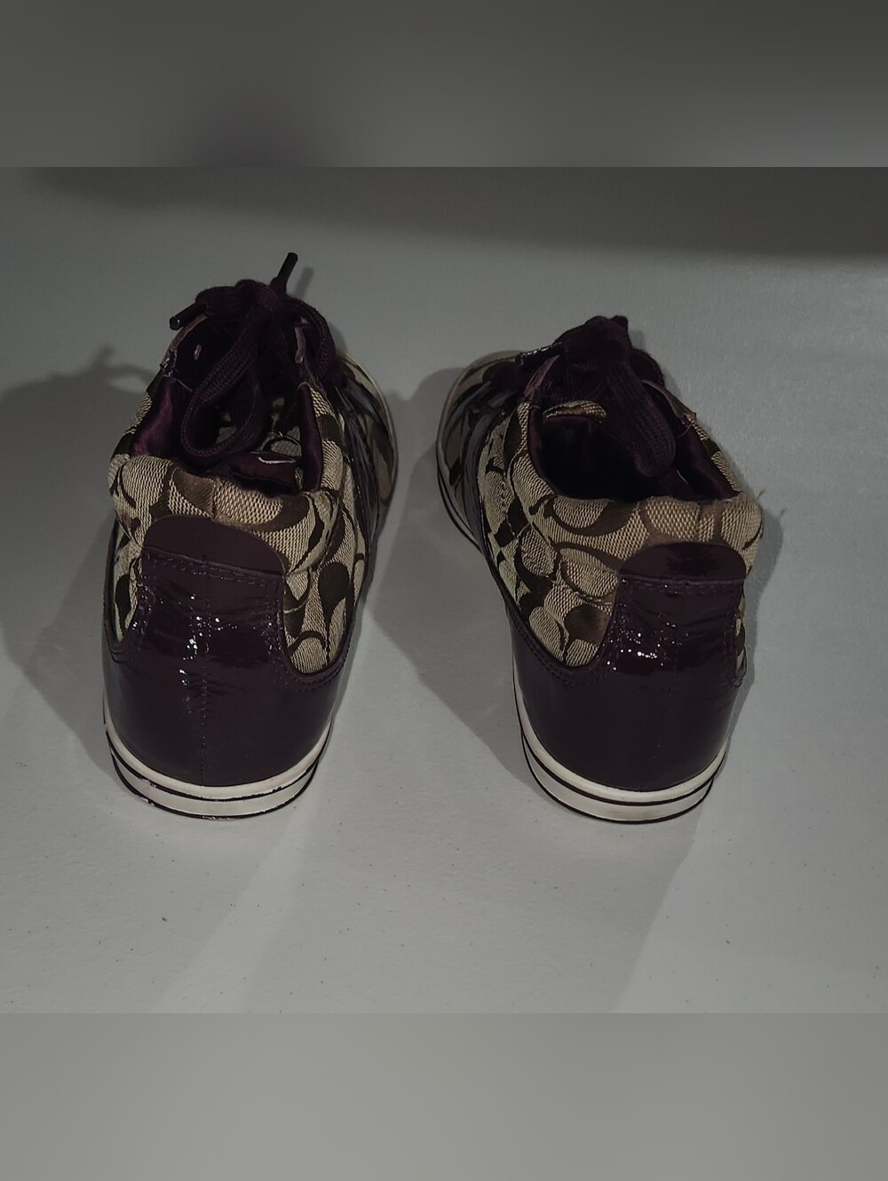 Coach Patent & Canvas High Top Monogram Sneakers Size 6.5 - Picture 4 of 8